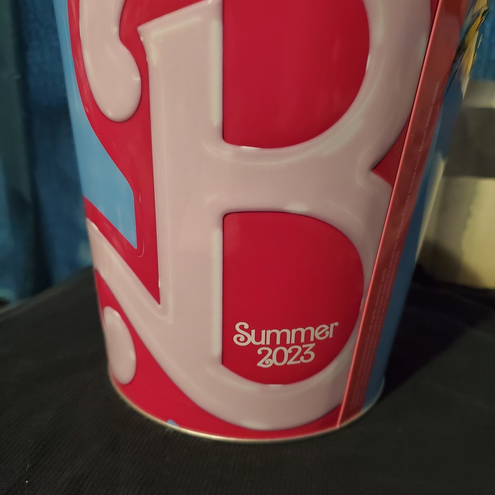 Barbie Cinemark Metal Bucket And Plastic Cup